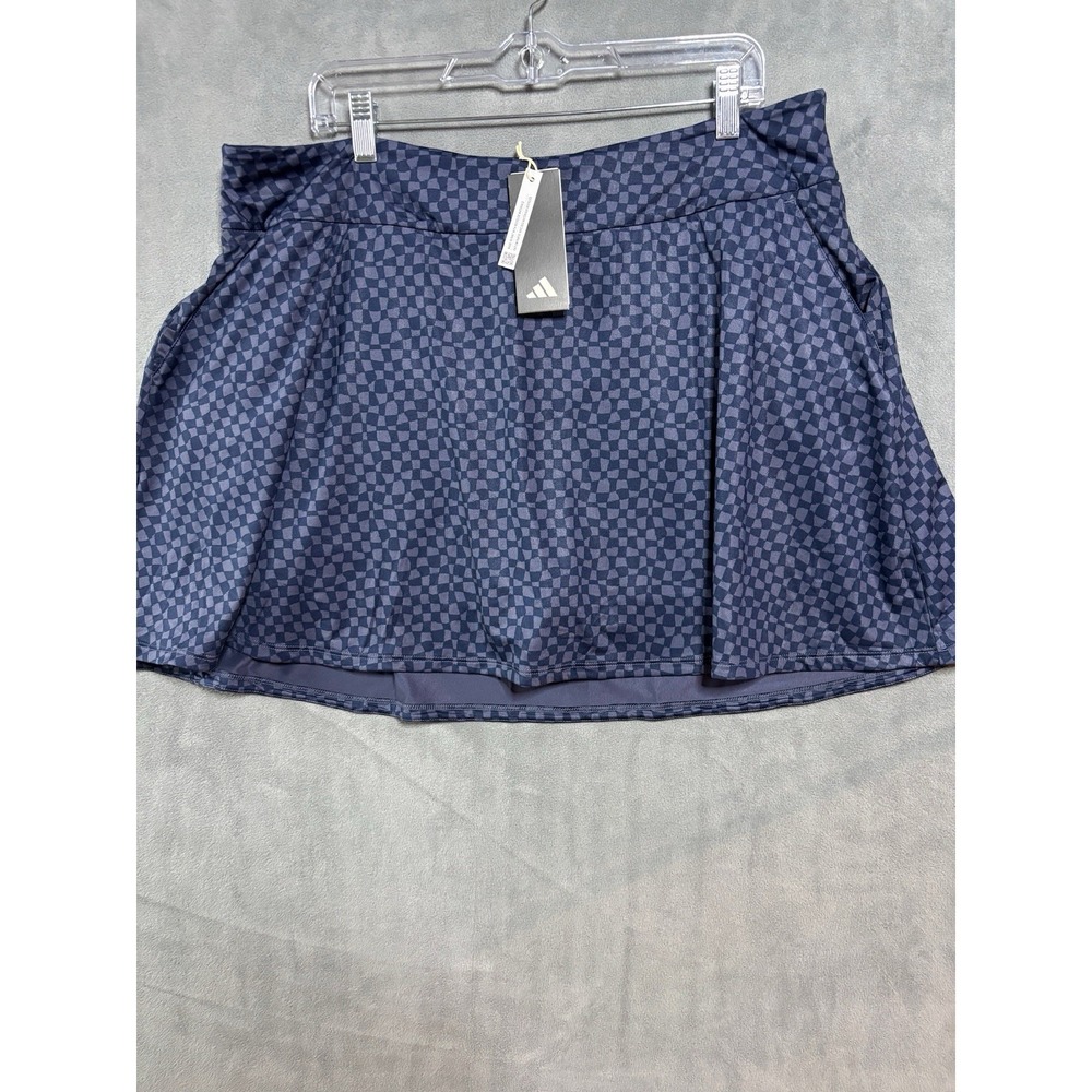 ADIDAS GOLF Women's Blue Checked PRINT Skirt SKORT  Sz XL New Tennis Pickleball